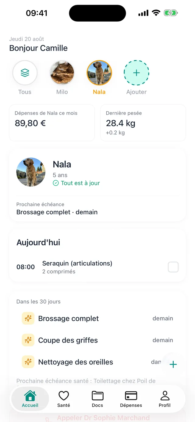 Écran 1 de l'application Animoo